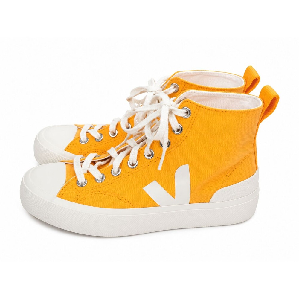 Veja Wata II Canvas High Top Sneakers Orange Size 7 US 38 EU Excellent Lace Up